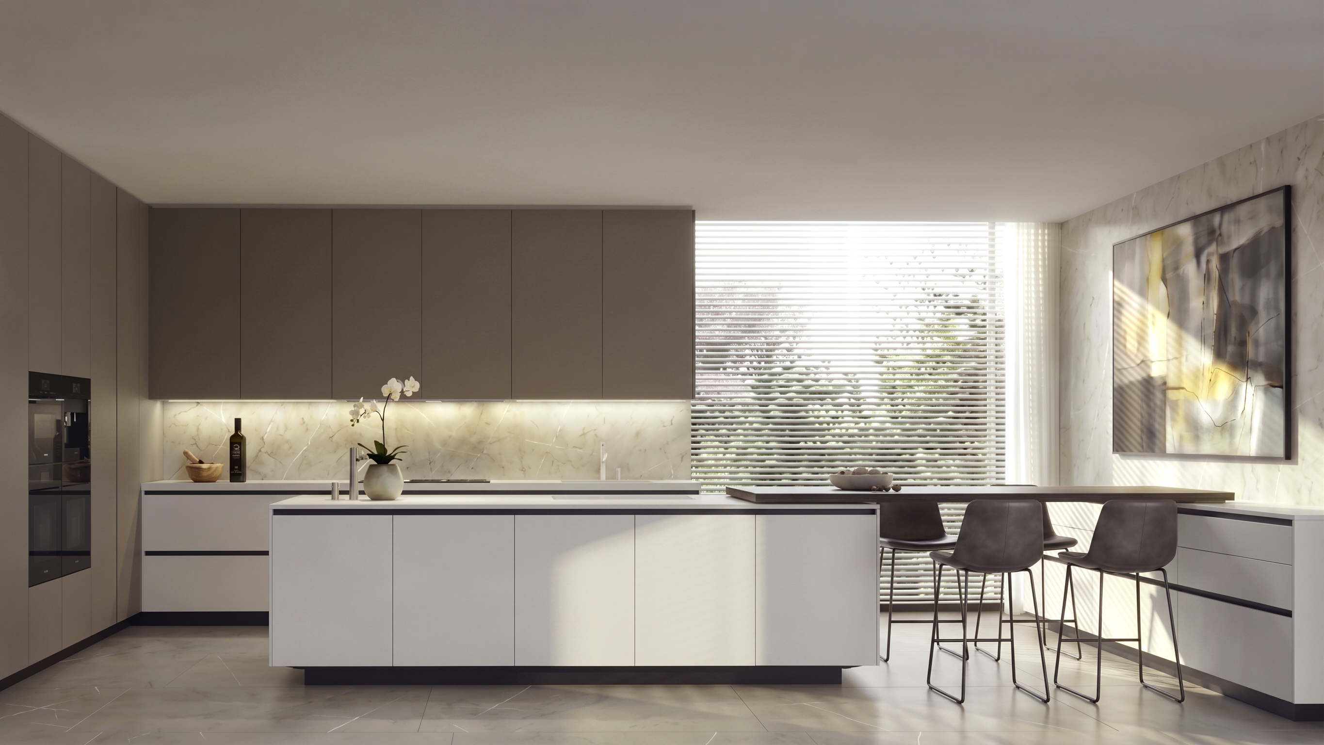 Lumina kitchen — island and cabinetry